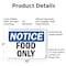 Signmission Food Only, 10 in W x Rectangle, Plastic OS-2PACK-NS-P-710-L-12826 - alternate 8